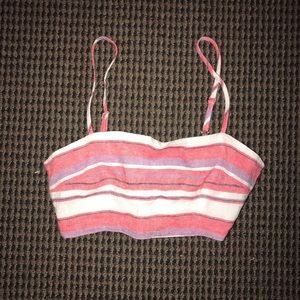 striped cropped tank top